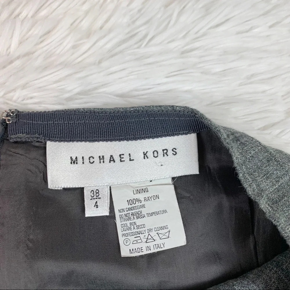 Michael Kors slit-front pencil‎ Skirt knee length in gray Made in Italy